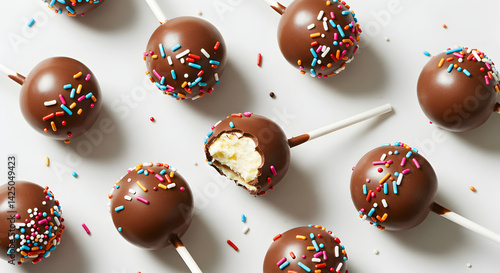 Delicious Chocolate Cake Pops With Colorful Sprinkles For Sweet Celebrations
