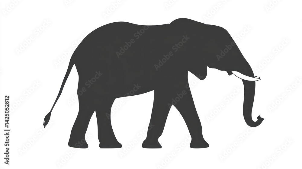 Fototapeta premium Silhouetted elephant profile