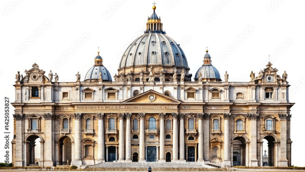 Saint Peter's Basilica Night View, Low Light Roman Photography, Vatican City Dusk Panorama Saint Peter's Basilica Night View, Low Light Roman Photography, Vatican City Dusk Panorama