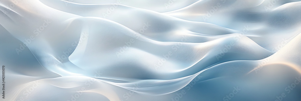 Obraz premium Abstract Light Blue Silk Fabric Waves Elegant Background Soft Texture