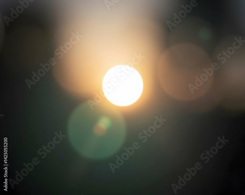 Obraz na płótnie Abstract lens flare with soft gradients creating a mesmerizing bokeh effect, suitable for various creative projects and adding visual appeal to designs w salonie