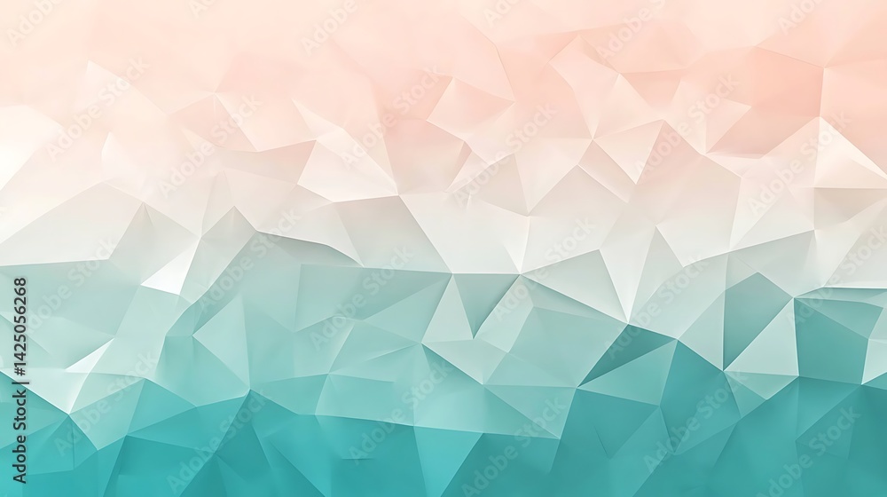 Obraz premium Pastel Teal Triangle Background.