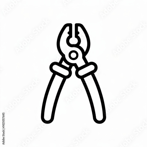  Handheld pliers icon for electrical tools repair equipment and construction maintenance illustration