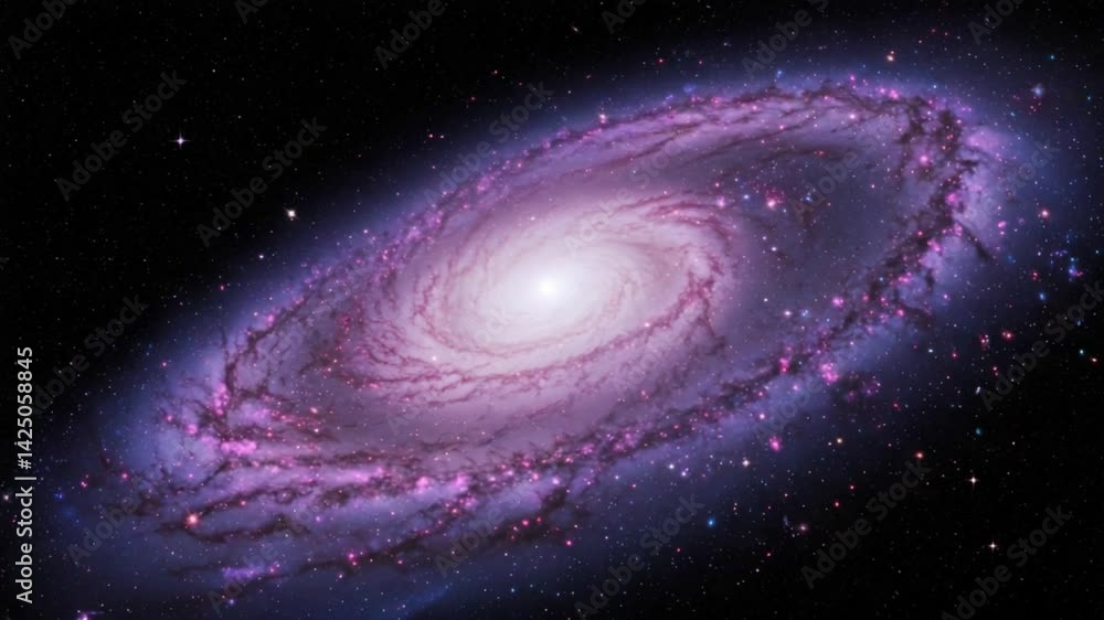Spiral Galaxy Radiating in Purple and White Spiral Galaxy Radiating in Purple and White