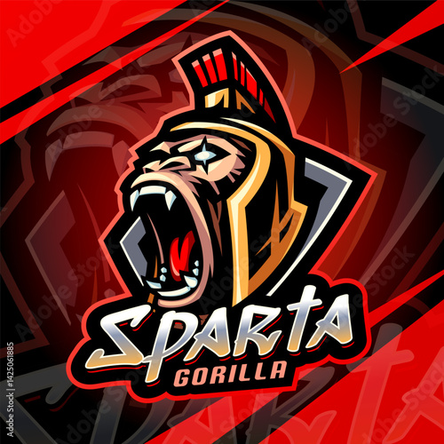 Sparta gorilla esport mascot logo design