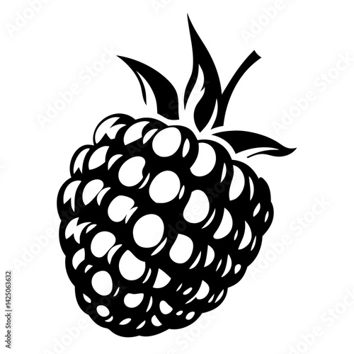 Blackberry in a monochrome stylistic representation suitable for design elements