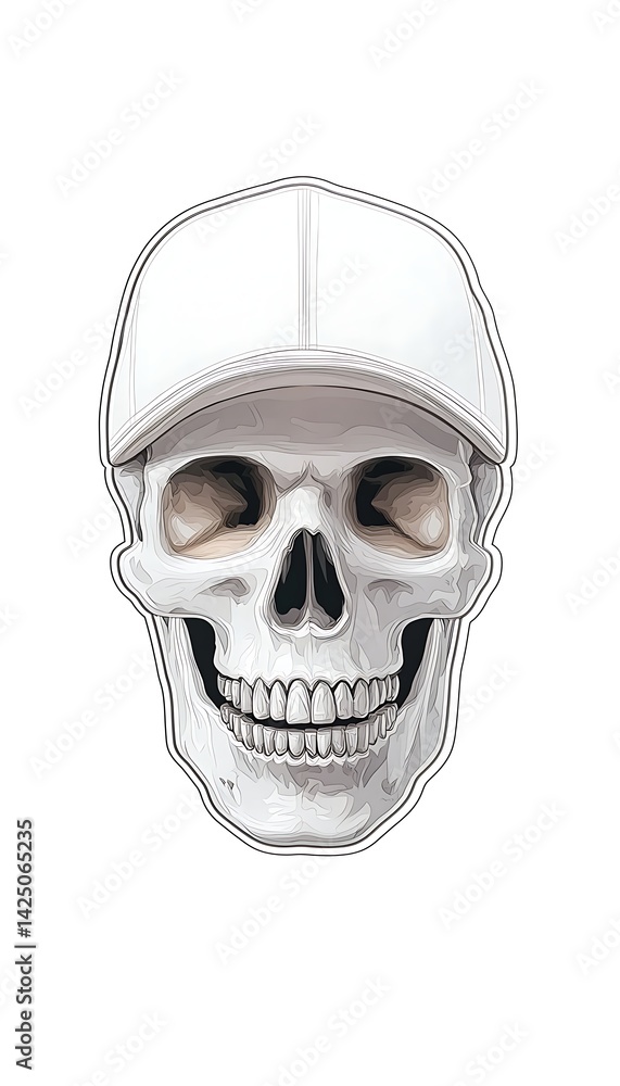 Fototapeta premium Skull in Baseball Cap