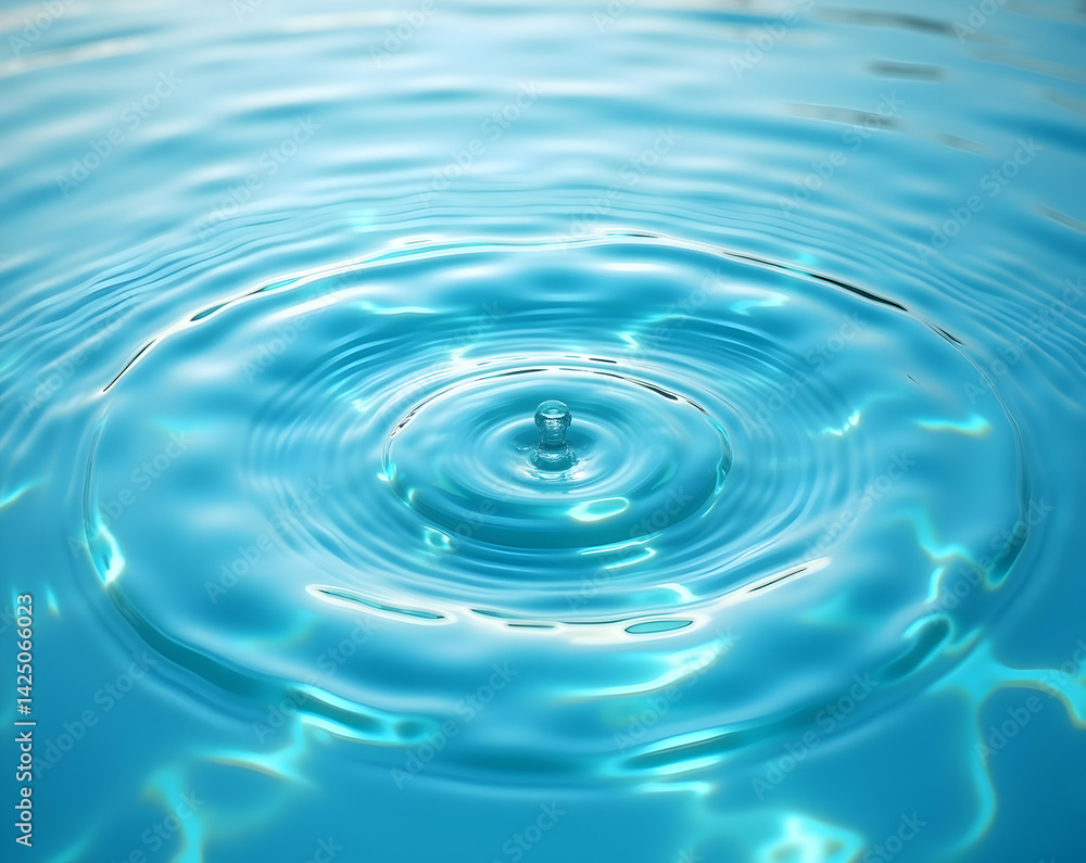 Captivating Close-Up, A Detailed View of Circular Ripples Forming in Pristine Water After a Drop, Showcasing Fluid Dynamics and Tranquility Captivating Close-Up, A Detailed View of Circular Ripples Forming in Pristine Water After a Drop, Showcasing Fluid Dynamics and Tranquility