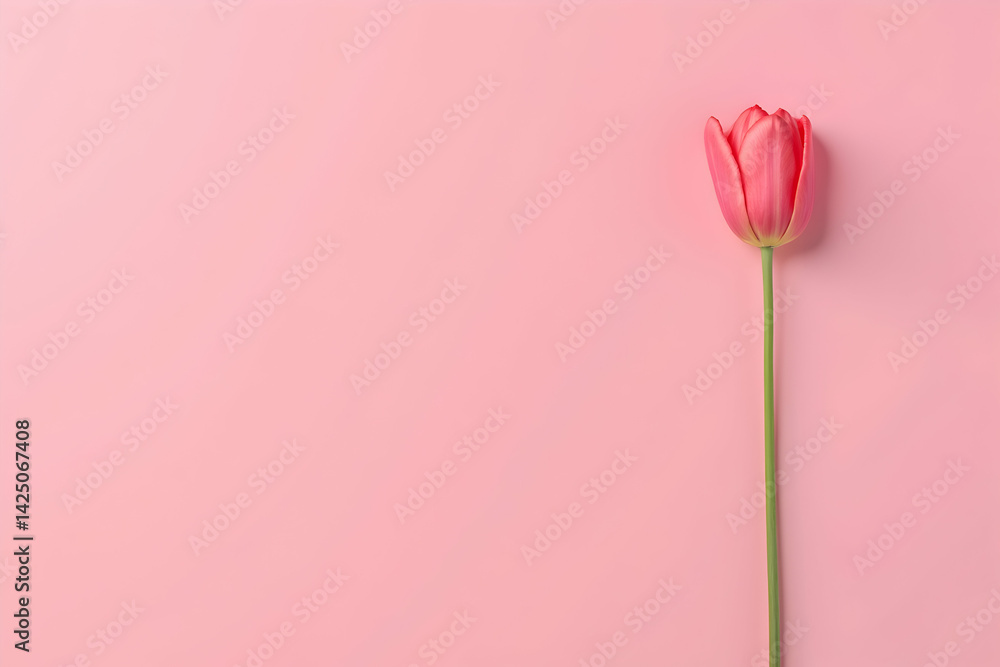 Captivating high resolution photograph showcasing a single tulip elegantly posed against a smooth plain surface emphasizing simplicity and natural beauty Captivating high resolution photograph showcasing a single tulip elegantly posed against a smooth plain surface emphasizing simplicity and natural beauty