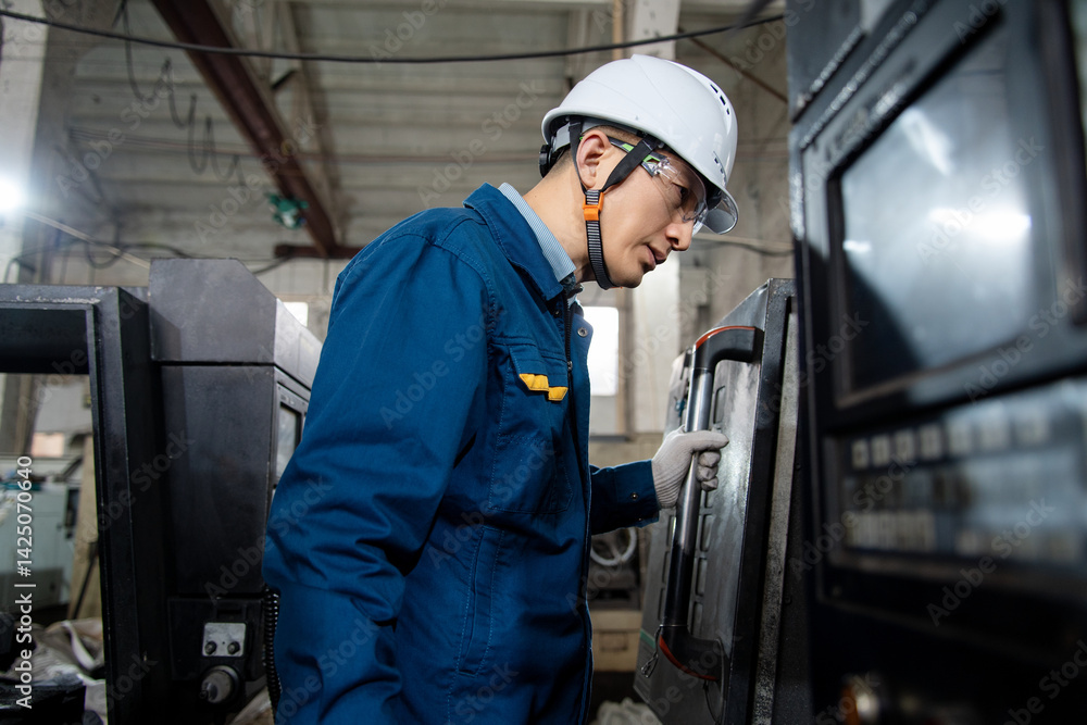 asian male engineer working in factroy asian male engineer working in factroy
