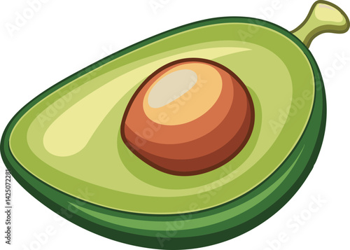 A vibrant vector art illustration of a fresh avocado creatively depicted as a beautiful juice-making fruit, ideal for health-themed designs.