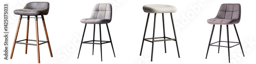 Modern bar stools in various designs and colors. long_title:A collection of contemporary bar stools featuring a range of designs, materials, and color