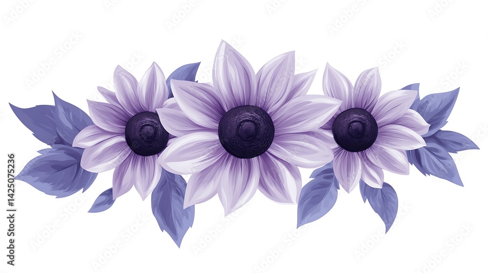 Fototapeta premium Lavender Sunflowers Floral Arrangement.