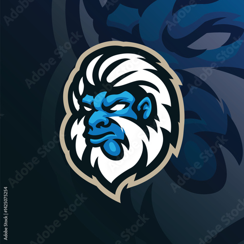 Yeti mascot logo design with modern illustration concept style for badge, emblem and t shirt printing. Yeti head illustration.
