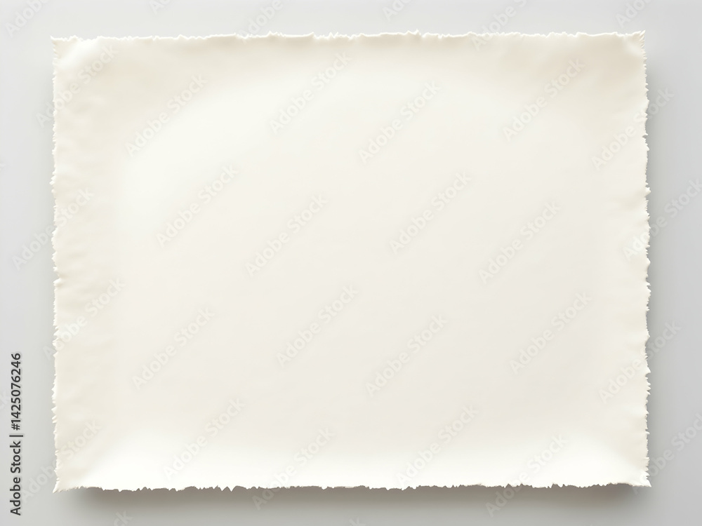 Fototapeta premium Delicate Fibrous Paper Texture with Subtle Light Edge, Perfect for Backgrounds, Mockups, or Creative Designs, Offering a Clean and Versatile Aesthetic Appeal