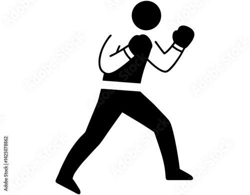 boxer pose vector design illustration