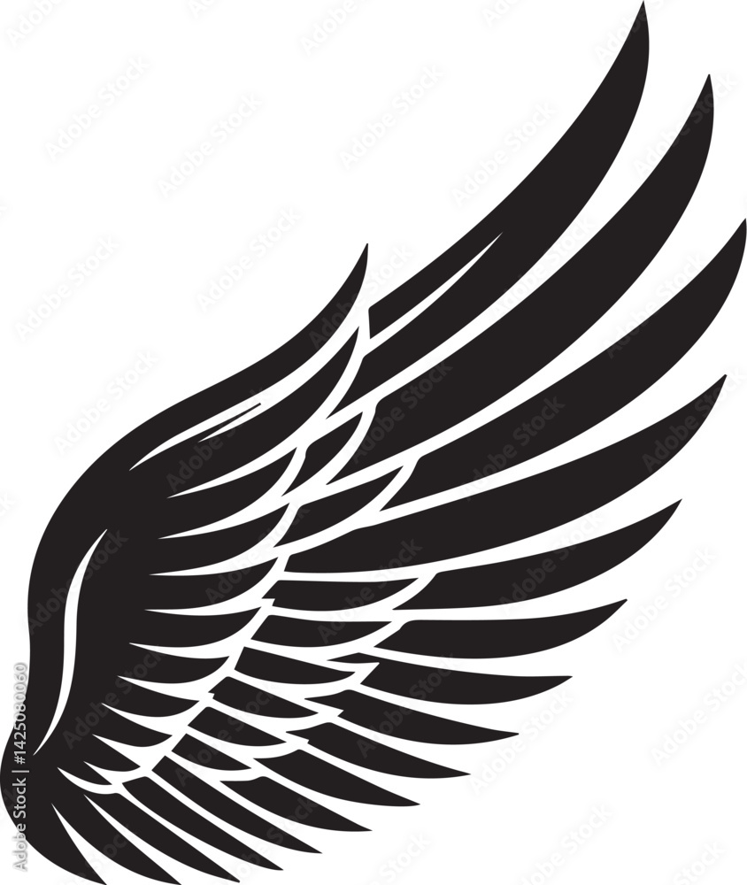 Fototapeta premium Angel wings icon vector