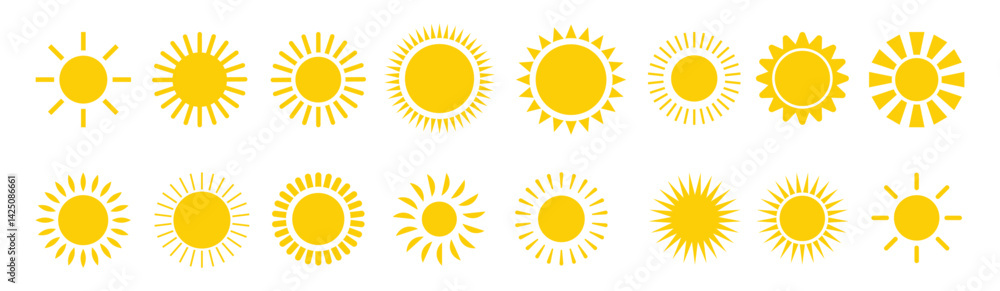 Fototapeta premium Set of sun icon. sun icon collection set vector stock illustration