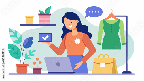 A fashion blogger makes a video discussing the environmental impact of the fashion industry and shares tips on how to shop more mindfully..