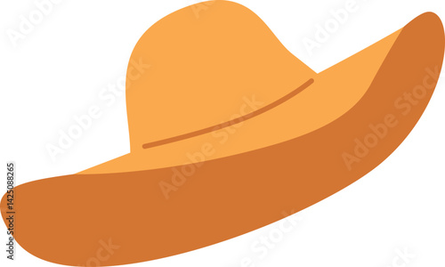 Female fashion straw hat vector illustration