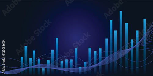 Business growth graph or profitable investment concept. The arrow increases the company's future growth.
