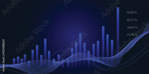 Business growth graph or profitable investment concept. The arrow increases the company's future growth.