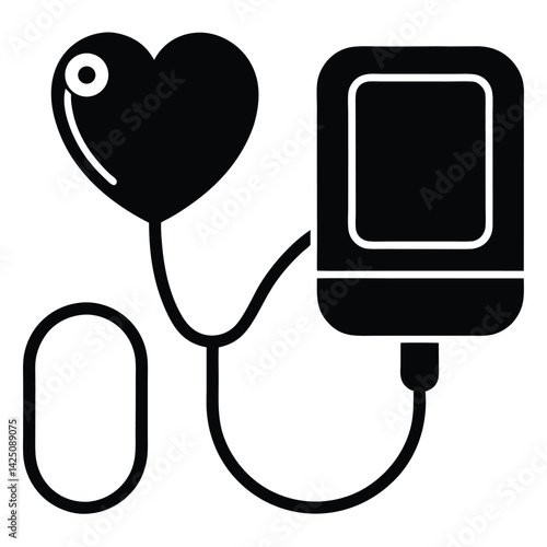 Blood Pressure Monitor Icon Element For Design
