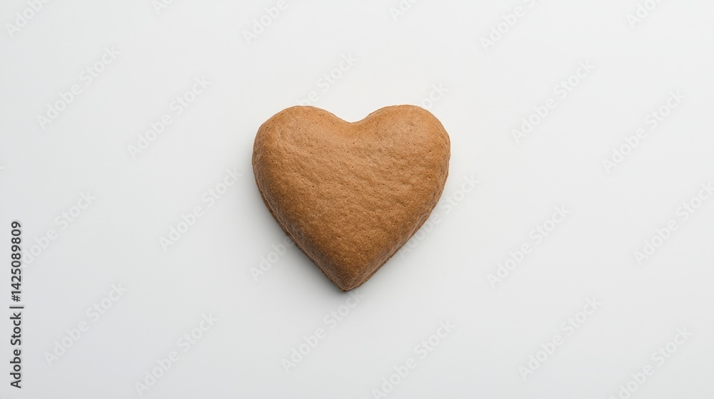A heart-shaped cookie resting on a light background, evoking feelings of love and warmth. A heart-shaped cookie resting on a light background, evoking feelings of love and warmth.