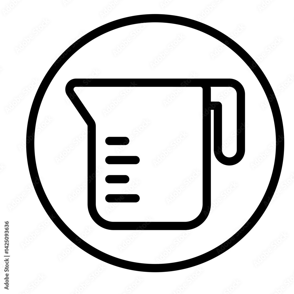 Measuring Cups Vector Line Icon Design Measuring Cups Vector Line Icon Design