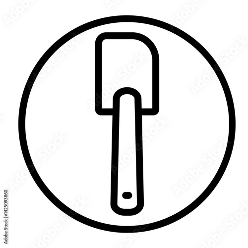 Silicone Spoon Vector Line Icon Design