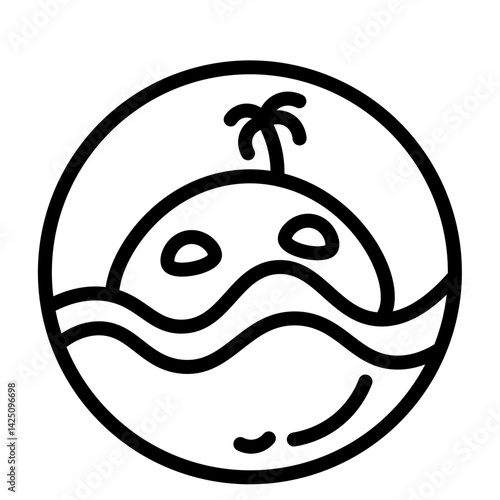 Castaway Tent Vector Line Icon Design