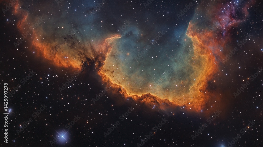 Obraz premium Colorful nebulae and stars in the cosmos.