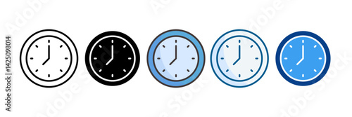 Clock Icon Set Multiple Style Collection