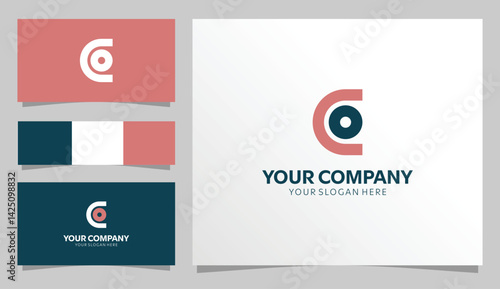 Stylish "CO" Monogram Logo with Rose and Teal Color Palette