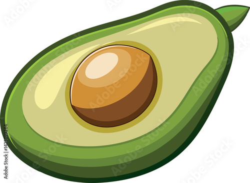 A vibrant vector illustration of a fresh avocado, creatively styled to represent delicious juice-making fruit in a beautiful, artistic design.
