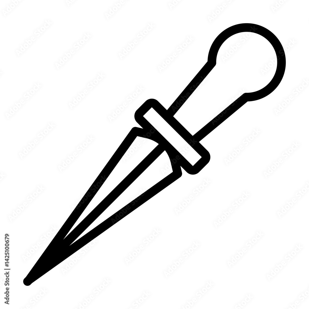 Letter Opener Vector Line Icon Design Letter Opener Vector Line Icon Design
