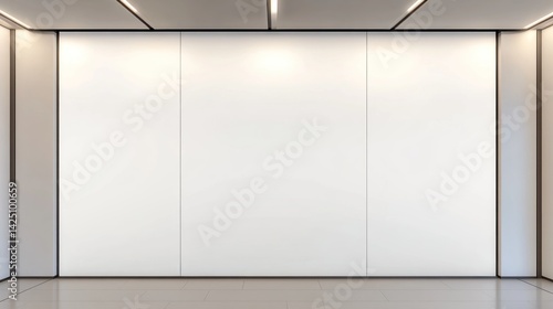 Blank white wall mural in a modern office space.