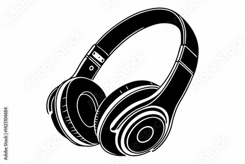 headphone black silhouette illutration