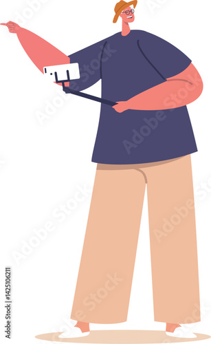 Elderly woman tourist with smartphone