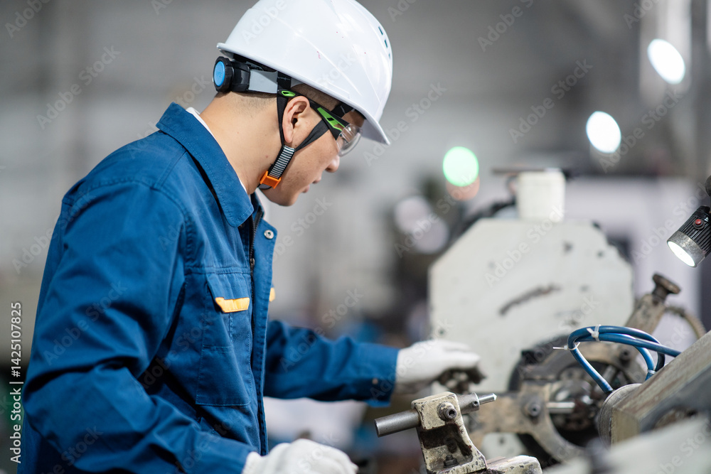 asian male engineer working in factroy asian male engineer working in factroy