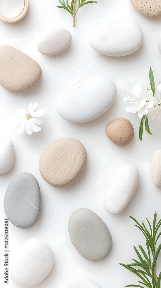 Stones, Flowers, Nature Background Stones, Flowers, Nature Background