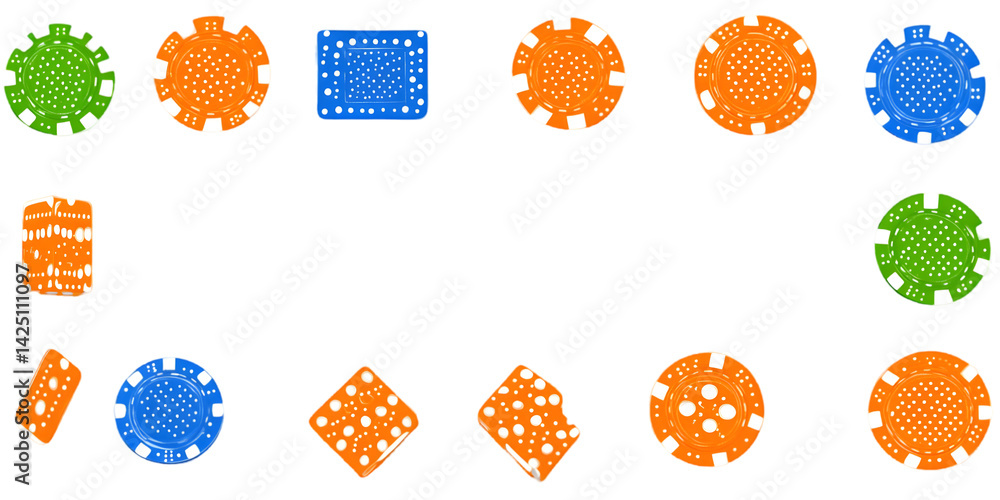 Isolated Illustration of Poker Chips of Varying Shapes and Colors in Dark Isolated Illustration of Poker Chips of Varying Shapes and Colors in Dark
