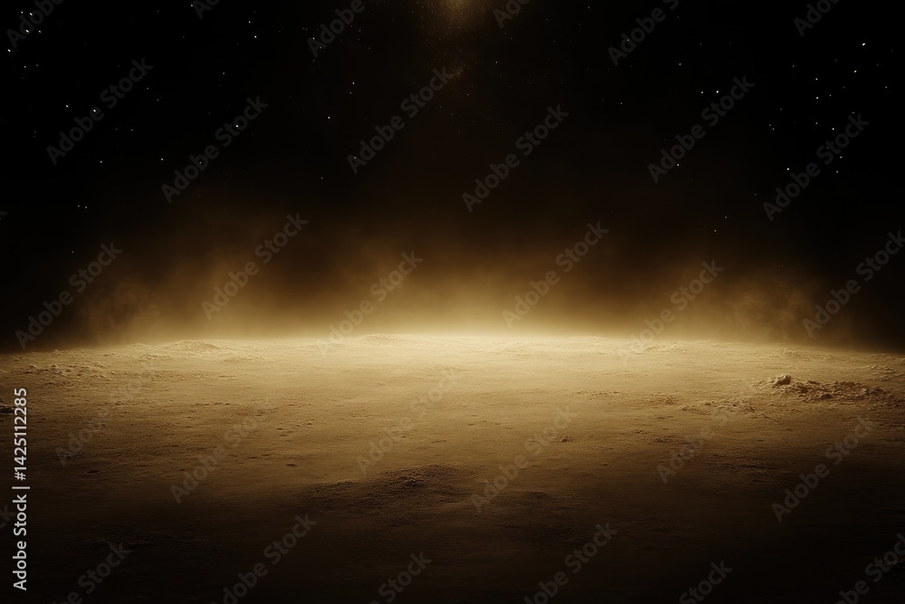 Fototapeta premium Cosmic golden landscape