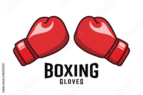 Pair of red boxing gloves against a white background.