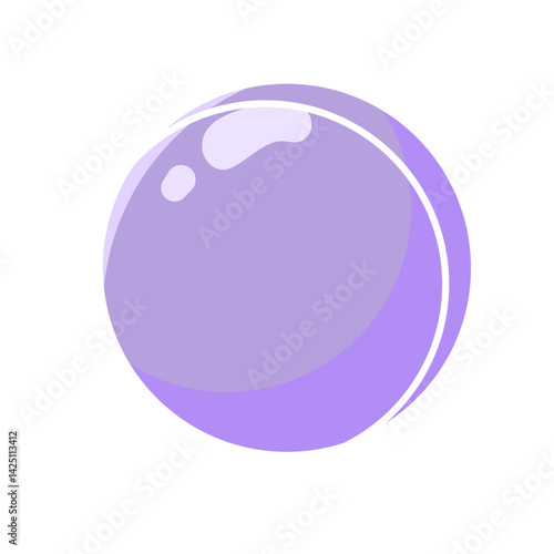 Purple shiny pearl illustration icon line vector 2d style