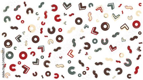 Pattern of colorful pasta shapes suitable for food blogs, Italian cuisine websites, restaurant menus, cooking magazines, and kitchen decor.
