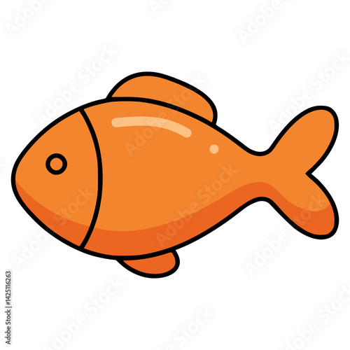 orange fish toy kids flat color vector illustration template design