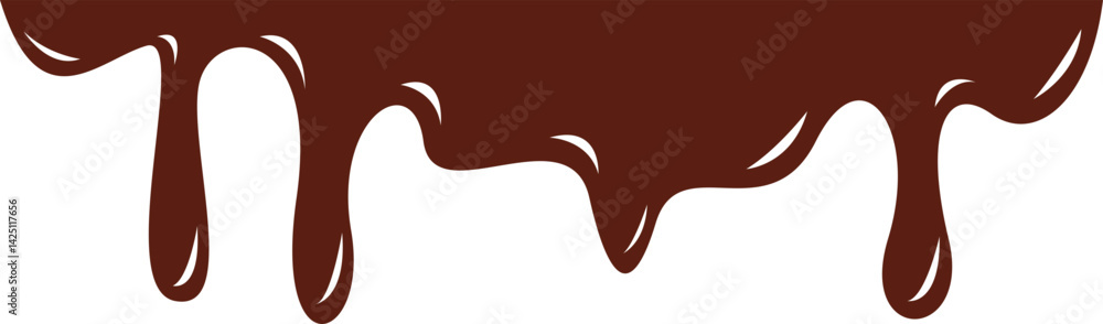 Obraz premium Chocolate Melted Border Illustration Element