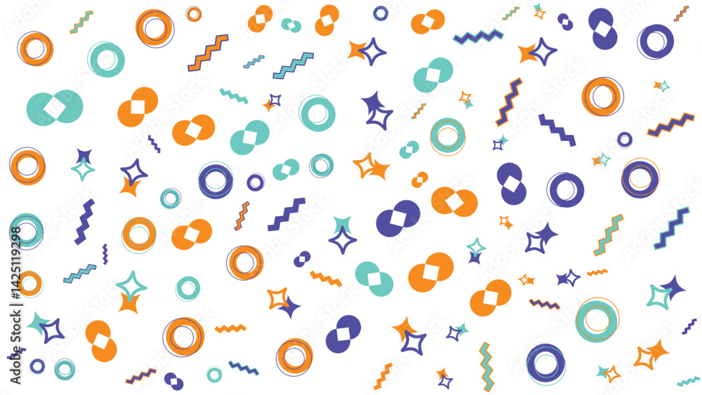 White background with various orange teal and purple shapes; ideal for abstract backgrounds, social media graphics, and modern design projects. White background with various orange teal and purple shapes; ideal for abstract backgrounds, social media graphics, and modern design projects.