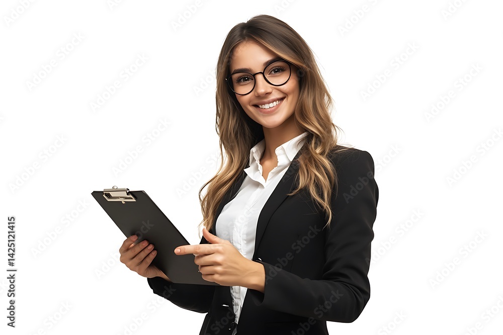 Smiling Businesswoman with Clipboard Smiling Businesswoman with Clipboard
